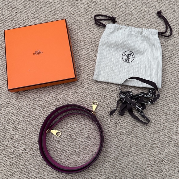 Brand New Hermes Magnolia, Bleu Saphir, & Craie Epsom Tressage Bag  Strap - Picture 4 of 9